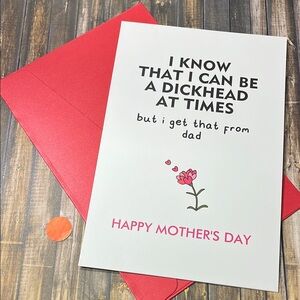 5for$10 Ogeby Funny Mothers Day Card But I get that from dad card